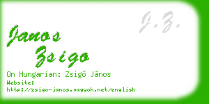 janos zsigo business card